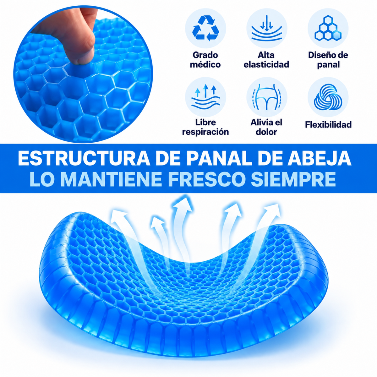 COJIN ASIENTO DE GEL ANTIDESLIZANTE