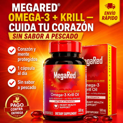 MegaRed® Omega-3 + Krill: Cuida tu corazón, mente y articulaciones ¡Empieza hoy!
